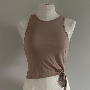 Express Mauve Side-Tie Crop Tank